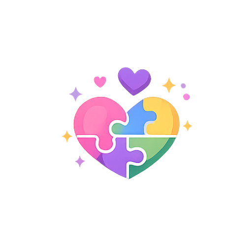 Puzzle heart representing meaningful connections